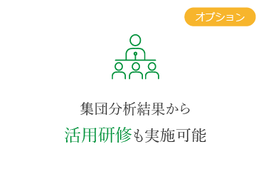 オプション 集団分析結果から活用研修も実施可能